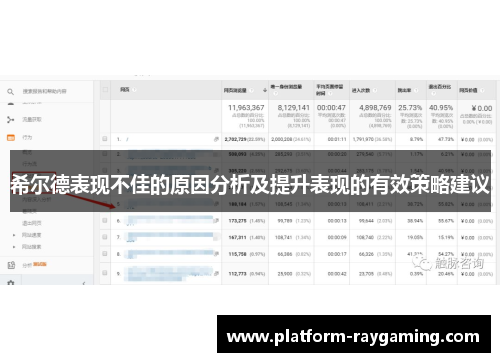 希尔德表现不佳的原因分析及提升表现的有效策略建议
